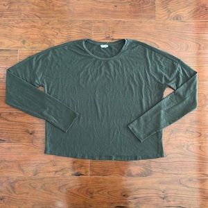 COPY - Garage Army Green Long Sleeve Cropped Crewneck Tee Shirt Top